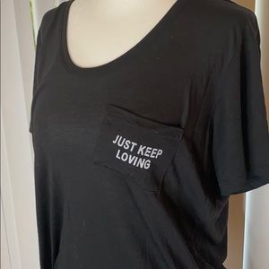 “Just Keep Loving” oversized pocket t shirt